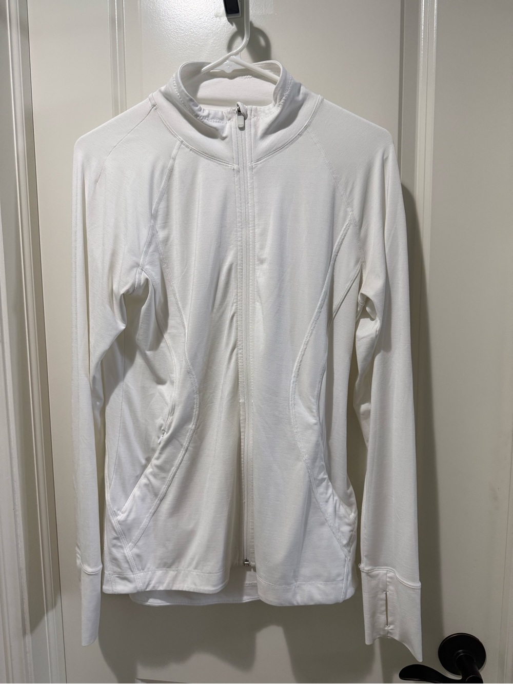 Athleta Women’s White Zip-Front Slim fit Pacifica UPF Jacket